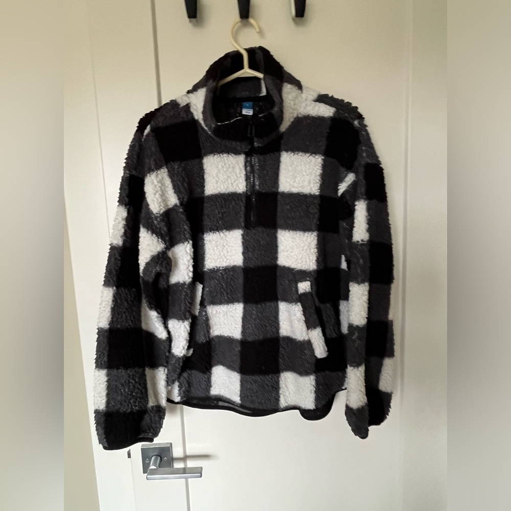 Old Navy Plaid Sherpa Pullover